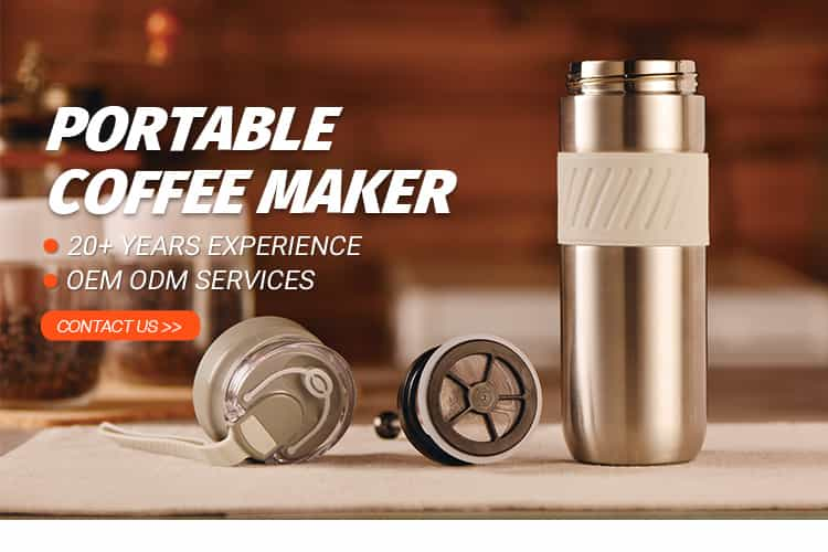 430ml/14oz Double Wall Stainless Steel Travel French Press Coffee Maker #6885600201