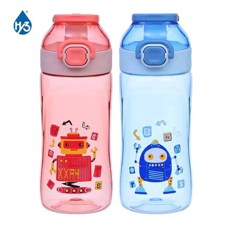 Home Tune Cute Water Bottle for School Kids Boys, BPA Free Tritan