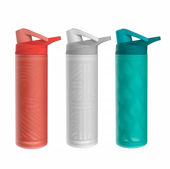CAMLOCK COOL GLASS WATER BOTTLE WITH SILICONE SLEEVE #68786003