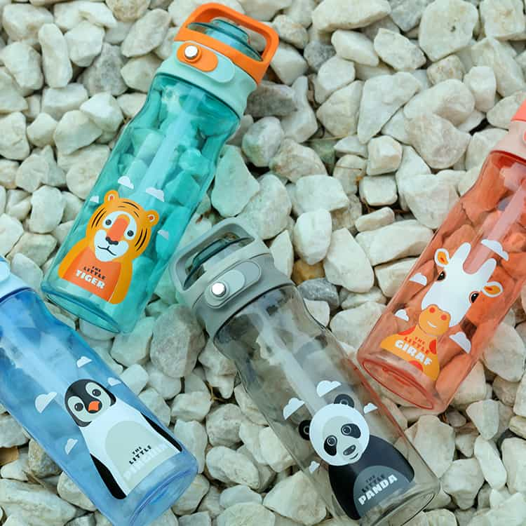 Tritan Water Bottle with Straw for Kids Animal Kingdom #6923700203