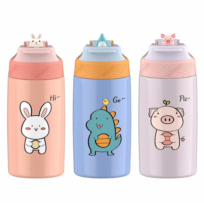 Kids Stainless Steel Insulated Water Bottle with Straw #69376003