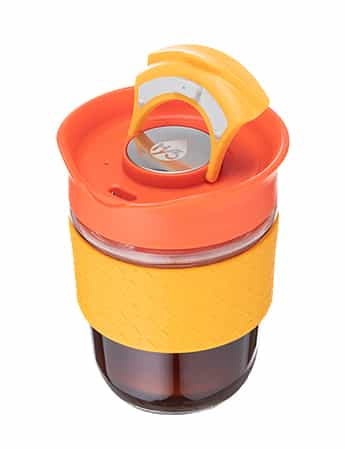 Glass Camping Coffee Cup with Silicone Band #6868